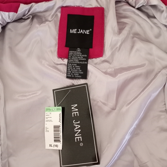 Me Jane Dark Pink Pea Coat Girls Size XL 16 NWT - Picture 14 of 16